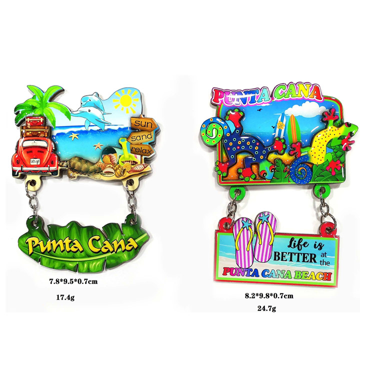 Ímã de geladeira de lembrança com design mediterrâneo personalizável 3D