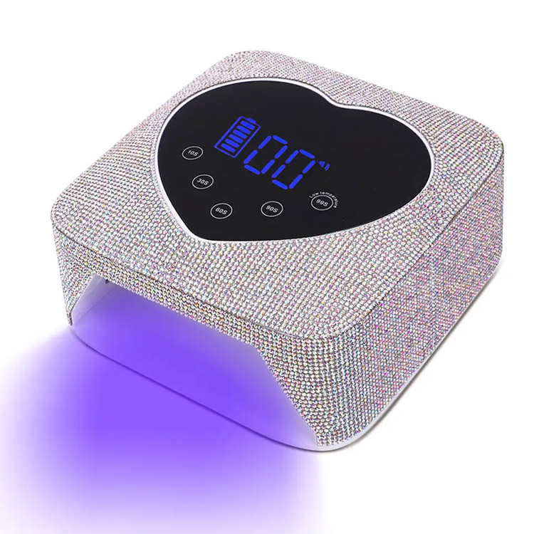 72W em forma de coração recarregável Bling Rhinestones unha Lâmpada