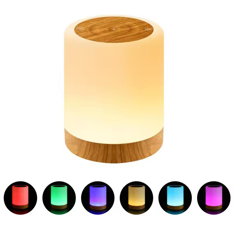 Candeeiro de mesa LED RGB portátil recarregável com toque para quarto