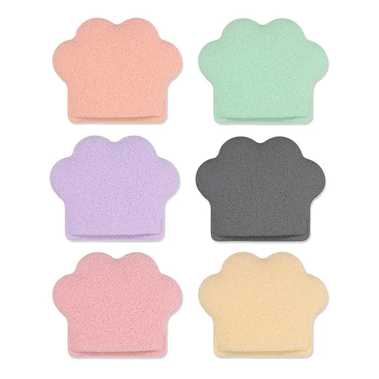 Glove de forma de gato biodegradável Konjac Scrub Facial Tootel