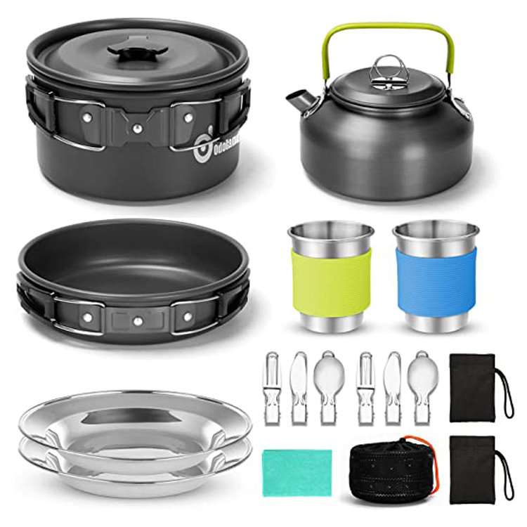 Conjunto portátil para piquenique ao ar livre 15 peças utensílios de cozinha para acampamento