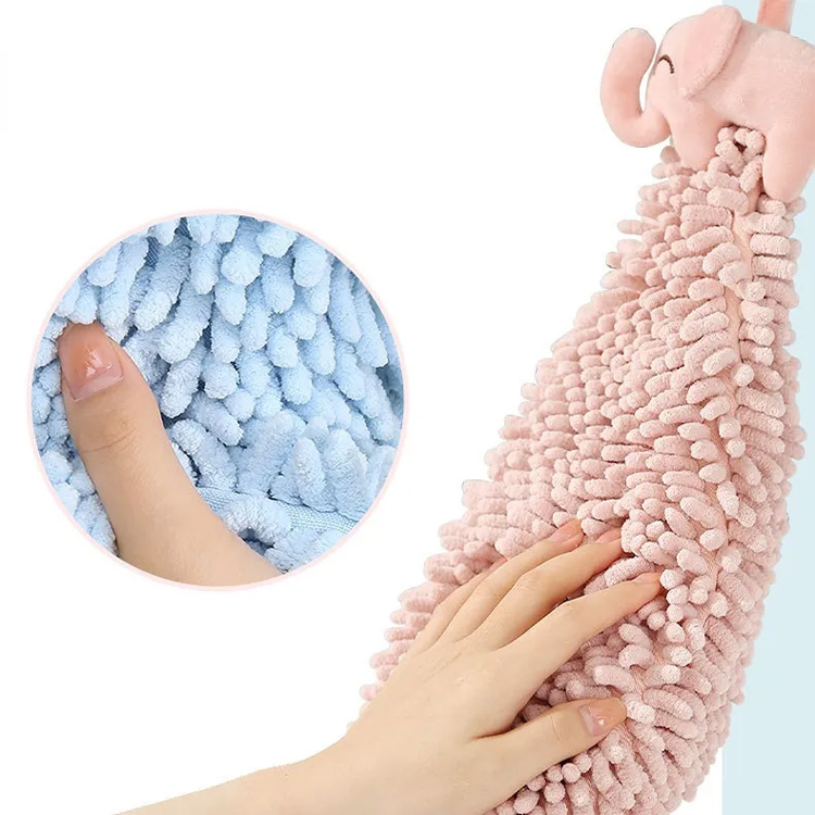 Cartoon banheiro cozinha pano chenille toalha de mão fofa
