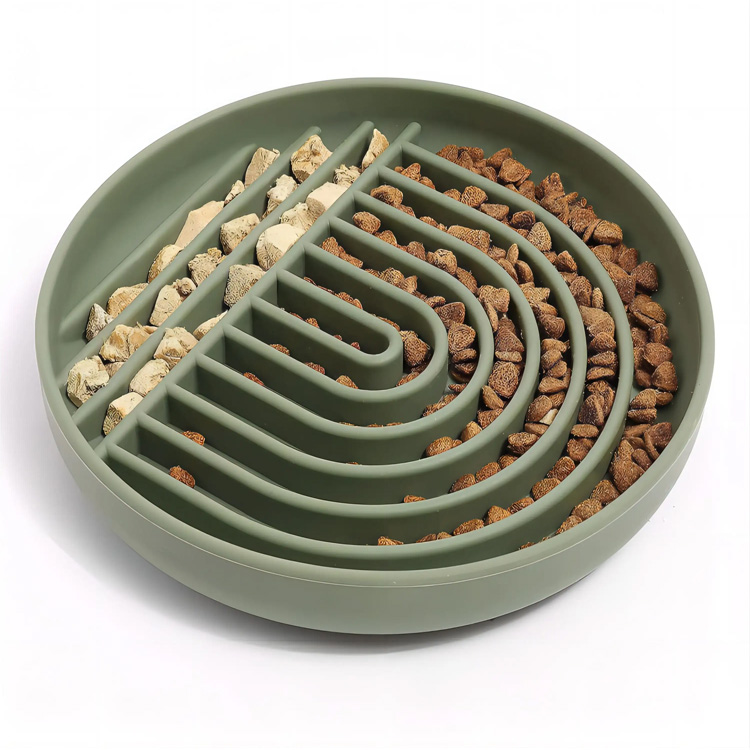 Logotipo personalizado redondo Maze Silicone Feeder Slow Dog Pet Bowls
