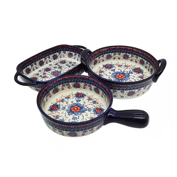 PAN de porcelana resistente ao calor de impressão vintage