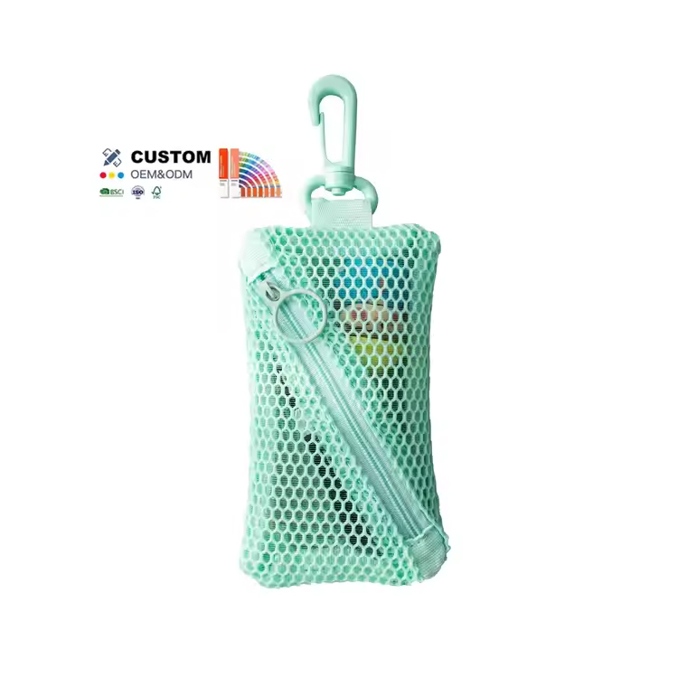 Bolsa de batom de malha de moeda com zíper pequeno diagonal de zíper