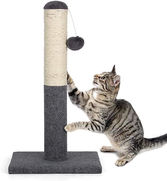 Durável Sisal Kitty Cat Scratching Post com bola suspensa