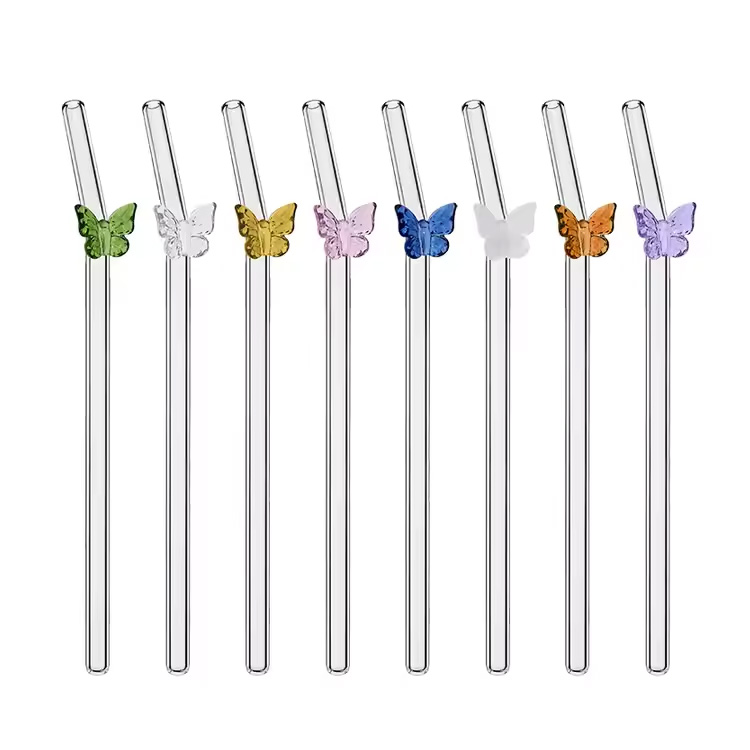 Vidro torcido de flor de borboleta multicolorida e ecológica
