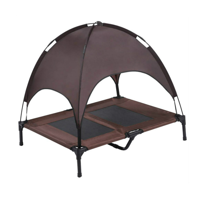 Berço para animais de estimação elevado para cama de cachorro ao ar livre com dossel portátil para acampamento