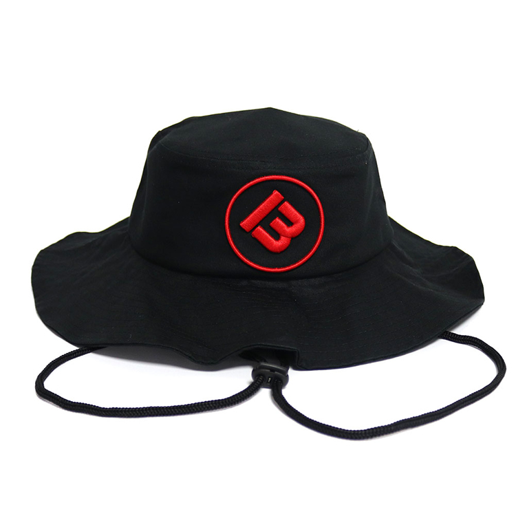 Chapéu de proteção UV direto da fábrica Corda corta-vento com borda larga