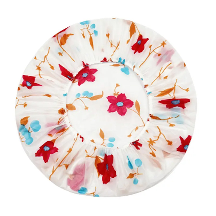 Cabelo de plástico floral Longo tampa de chuveiro colorida à prova d'água