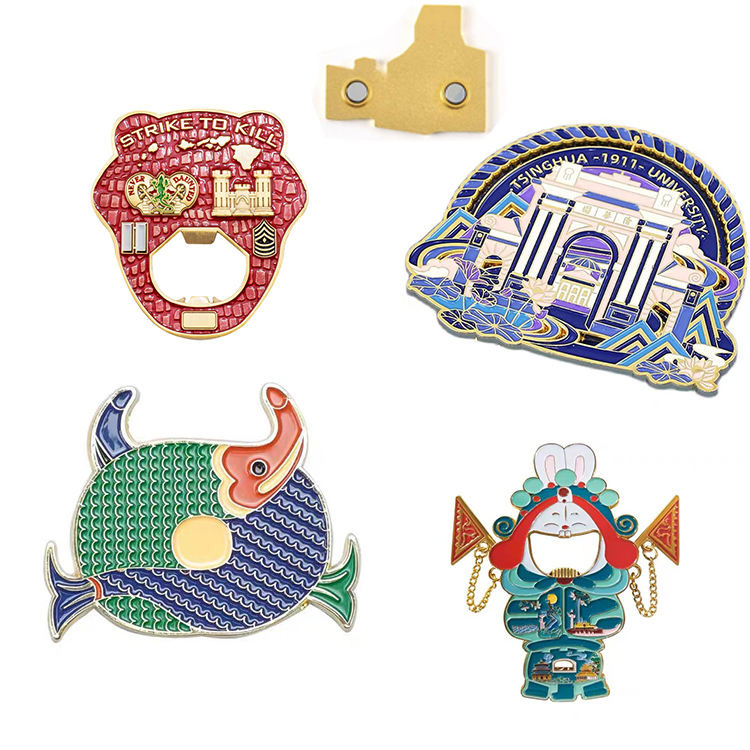 Ímãs de geladeira de metal brilhante Ímãs de geladeira promocionais