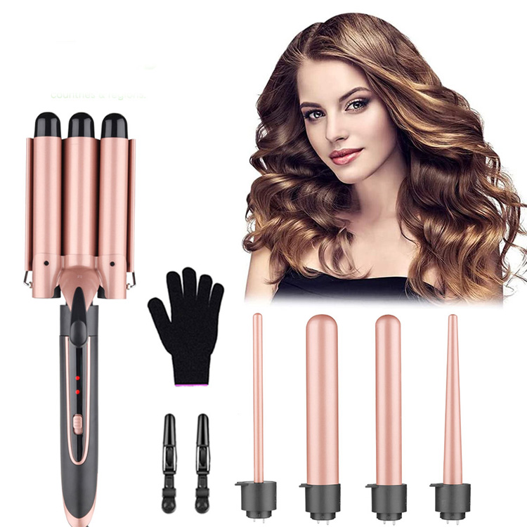 Conjunto de modelador de cabelo profissional 5 em 1 conjunto de varinha de modelar