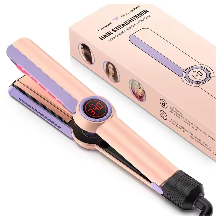 Alisador de cabelo de alto desempenho com placas largas de ferro liso