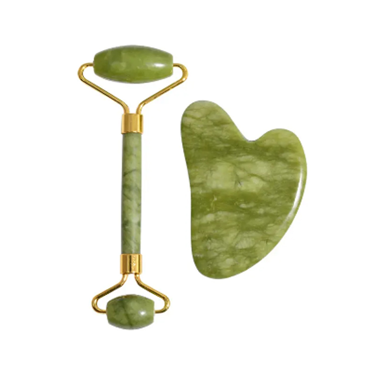 Massageador facial de alta qualidade Gua Sha Sha Green Jade Roller