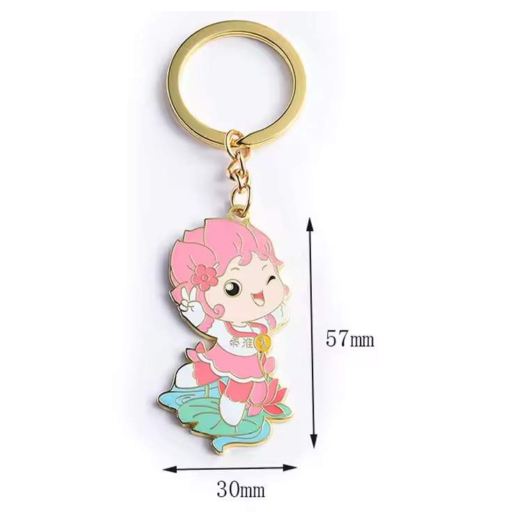 Alto de alta qualidade Logotipo personalizado Metal Gold Keychains