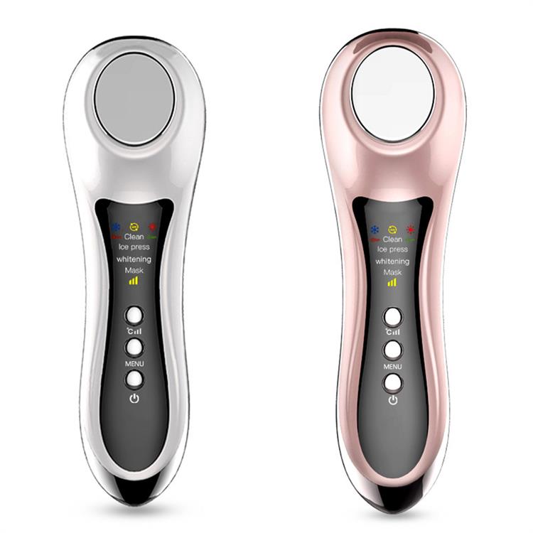 Dispositivo facial de íon tonificante para massageador facial quente e frio