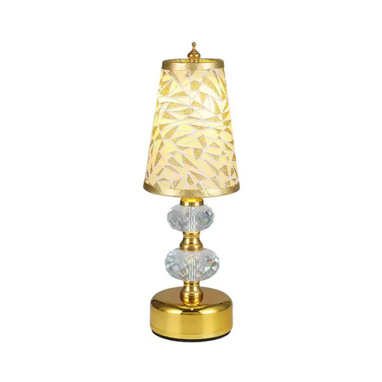 Candeeiro de mesa LED dourado recarregável decorativo de venda quente