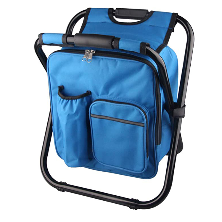 Mochila para banquinho de praia dobrável com isolamento e cadeira mais fria