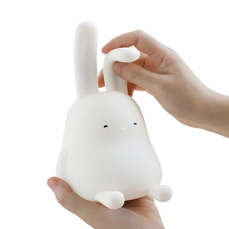 Crianças presente silicone coelho crianças nightlight coelho lâmpada de mesa