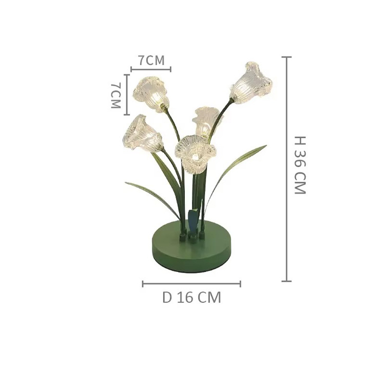 Candeeiro de mesa LED Abajur de cabeceira Abajur de vidro Tulipa