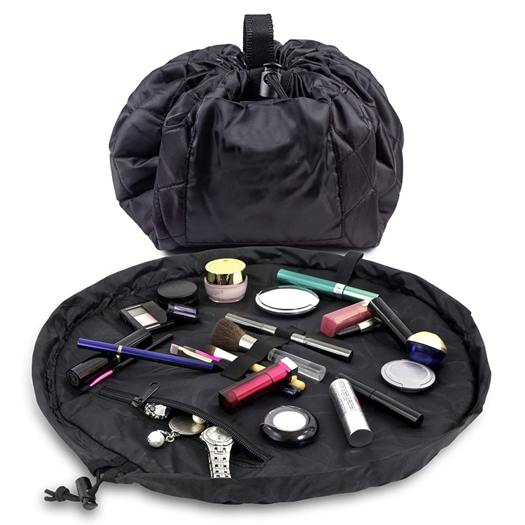 Bolsa organizadora de cosméticos portátil para viagem com cordão