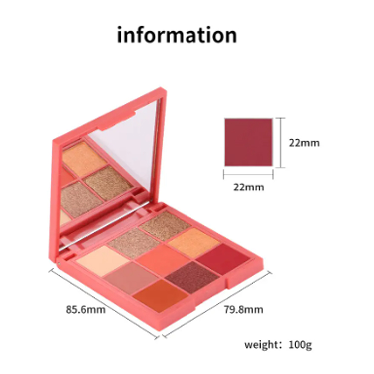 Maquiagem Shimmer Matte 9 Color Square Siseshadow Palette