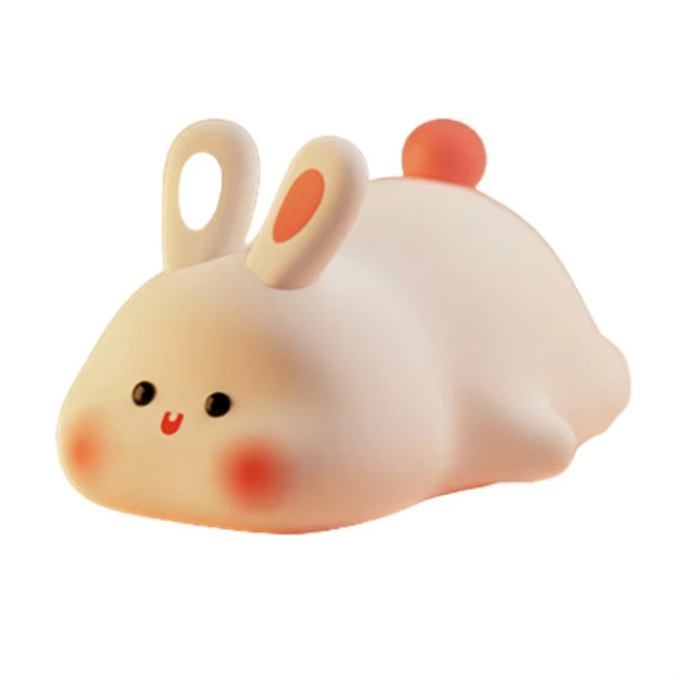 Mini candeeiro de mesa recarregável LED Soft Touch Silicone Bunny