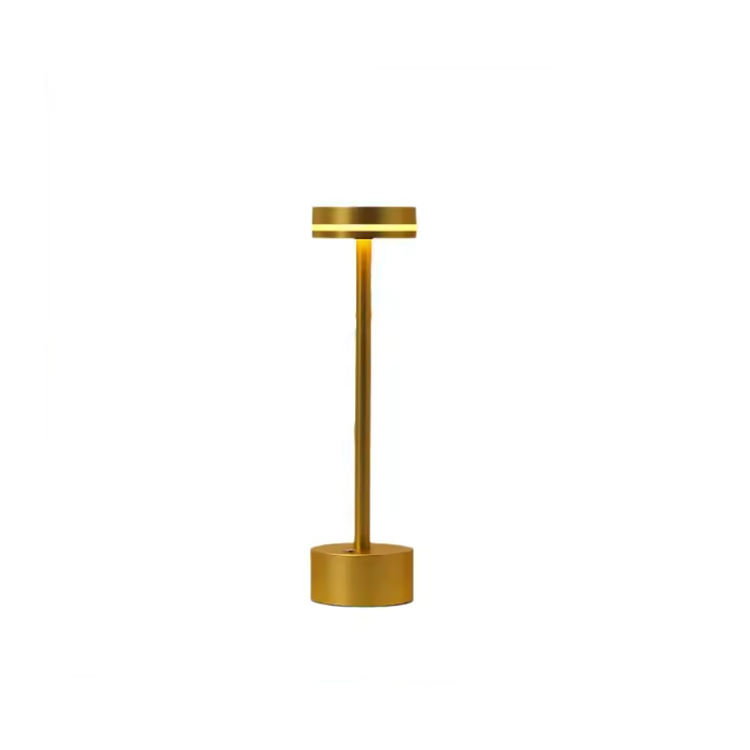 Moderno candeeiro de mesa portátil de cabeceira em alumínio com toque LED