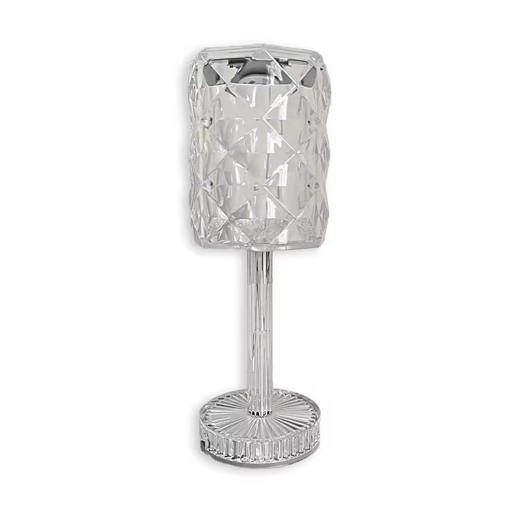 Candeeiro de mesa de cristal sem fio recarregável para restaurante moderno