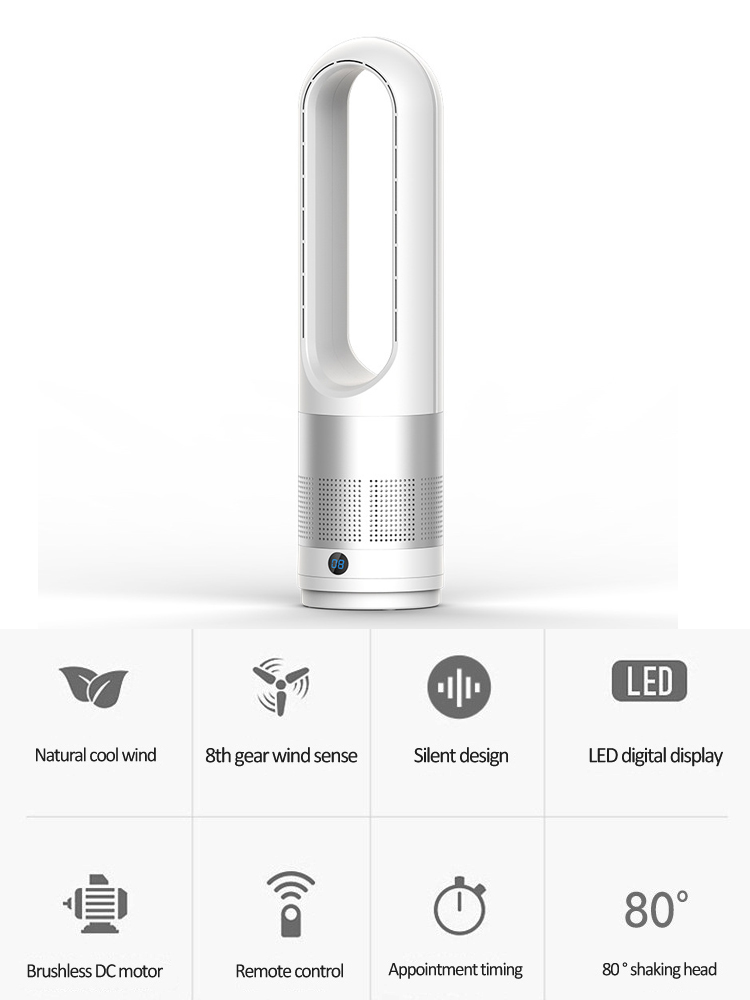 Ventilador sem pás de circulação de ar móvel com controle remoto