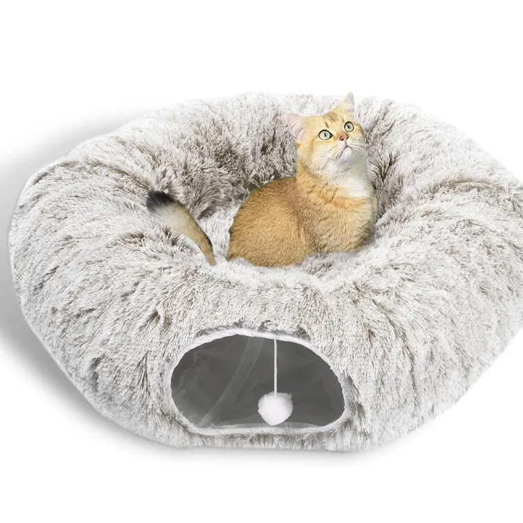 Túnel multi -funcional com cama Túnel de gato de tubo de inverno