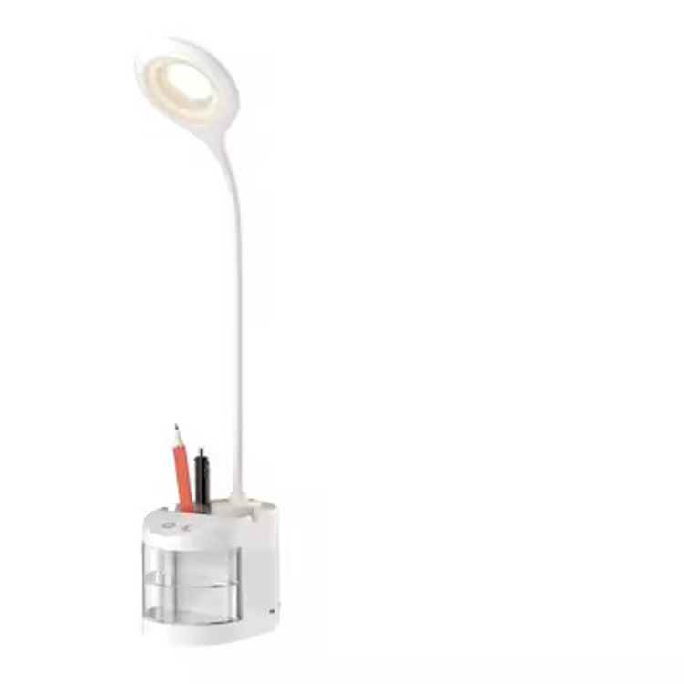 Gooseneck multifuncional LED mini lâmpada de mesa para armazenamento de ventilador