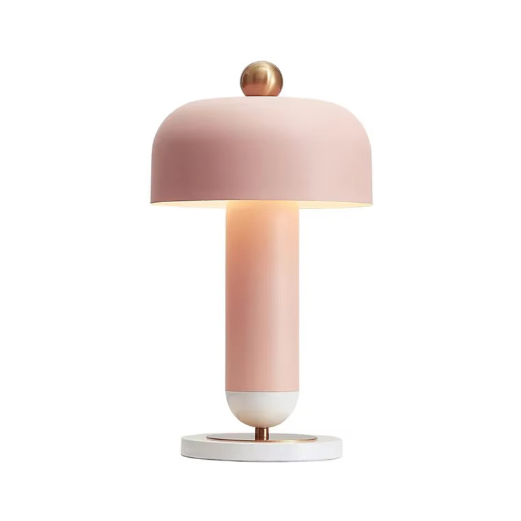 Cogumelo Home Decor Villa Nordic Candeeiros de mesa de metal rosa