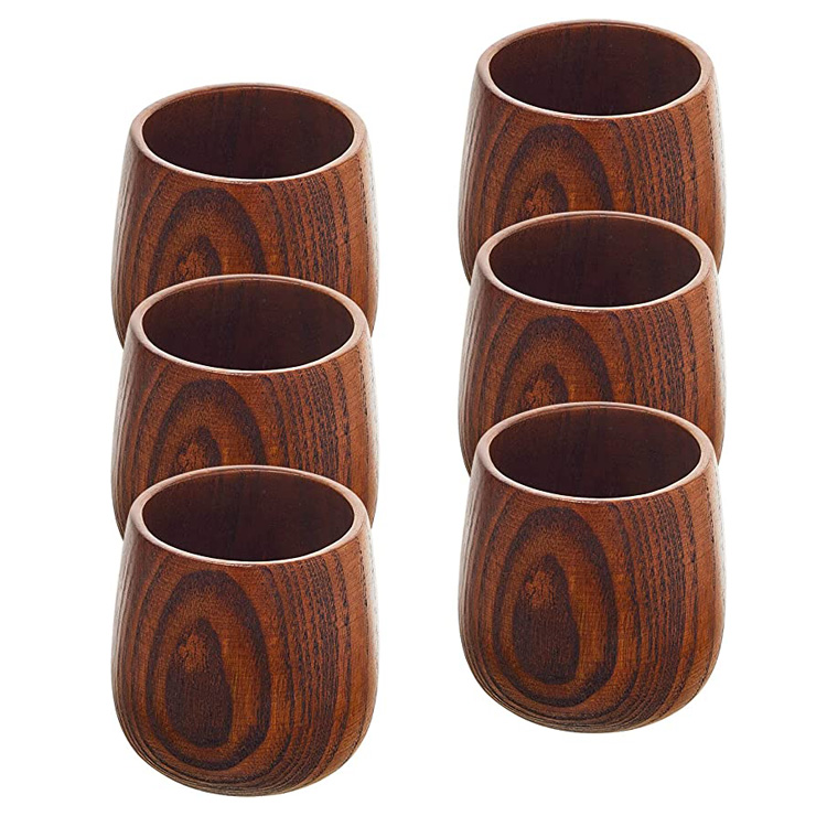 Caneca de café sólida natural para beber Xícara de chá de madeira