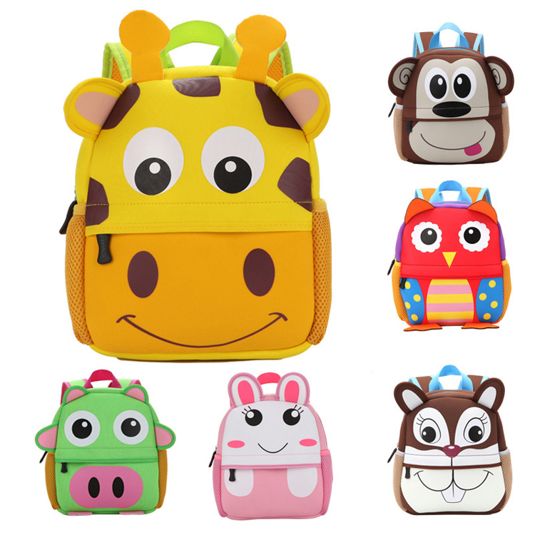 Bolsas escolares de neoprene jardim de infância crianças mochila de desenhos animados