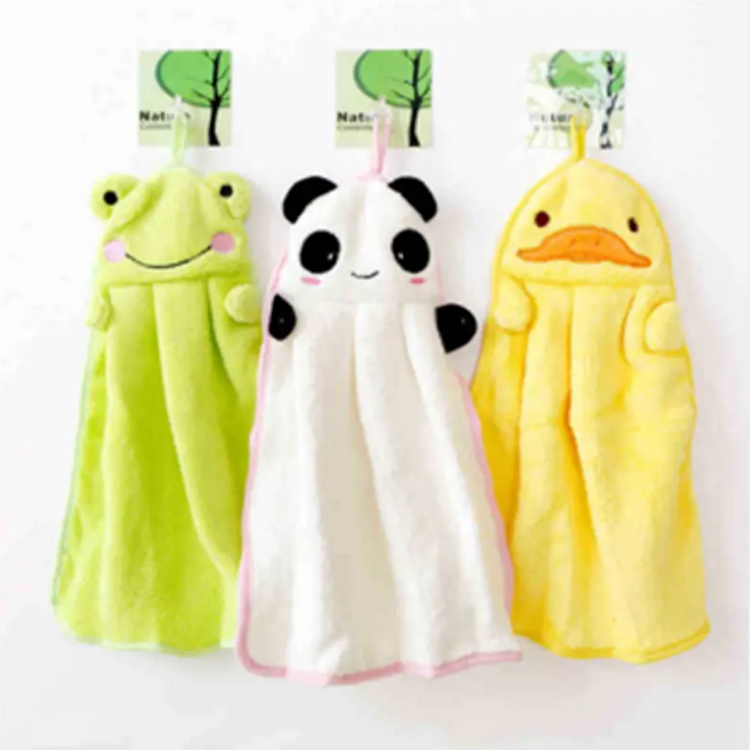 Novo Baby Square Plexush Bath Baby Hand Animal Holding Toalha