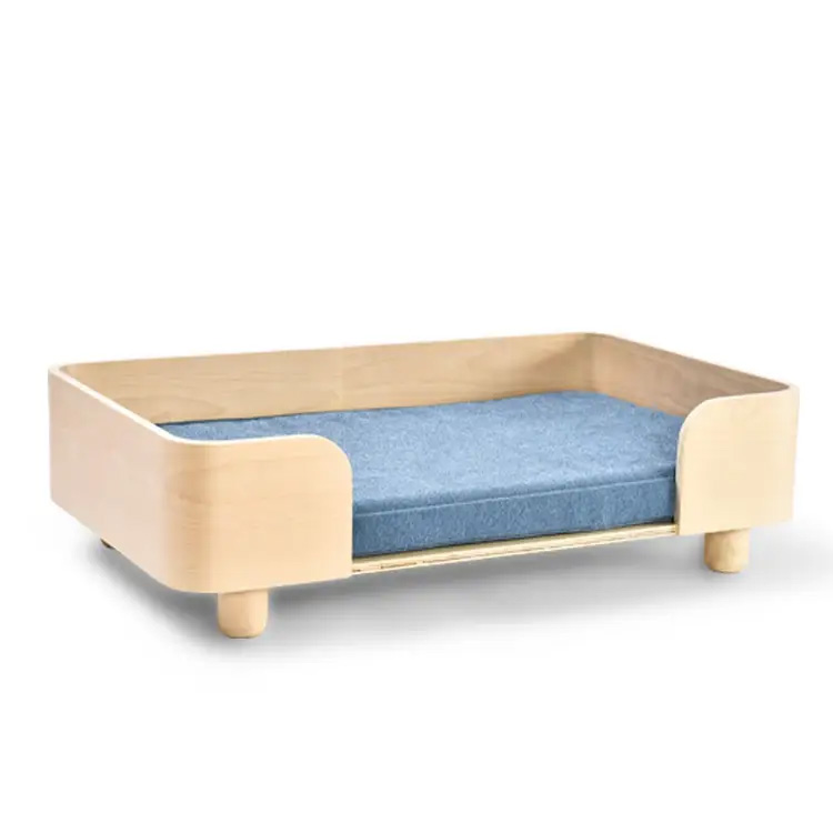 Novo design moderno móveis de estimação de madeira de madeira sofá -cama de cachorro