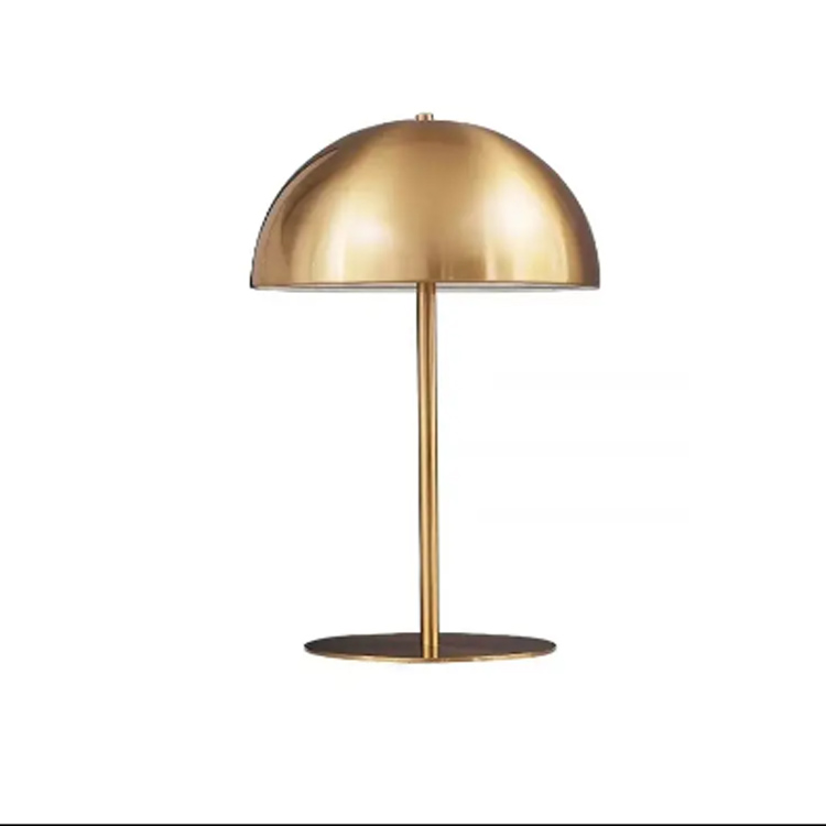 Candeeiro de mesa de arte semicircular de cogumelo forjado rosa nórdico