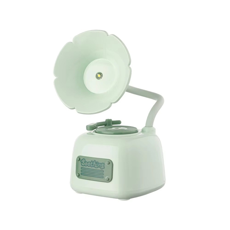 Ornamentos reguláveis ​​com carga USB mini candeeiro de mesa fonógrafo