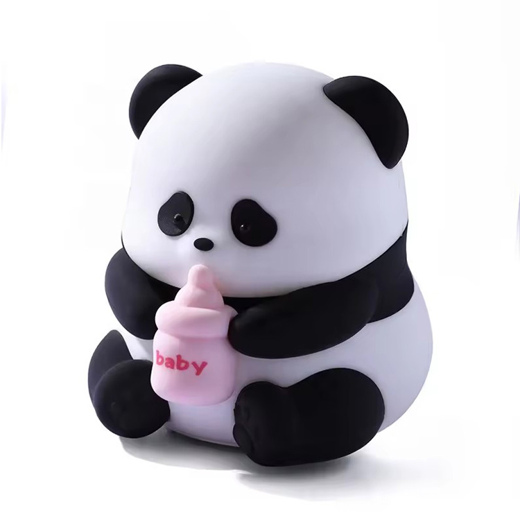 Panda Baby Night Lights Abajur de mesa de silicone animal fofo