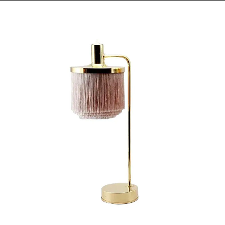 Candeeiro de mesa com borla para quarto de princesa rosa criativo pós-moderno