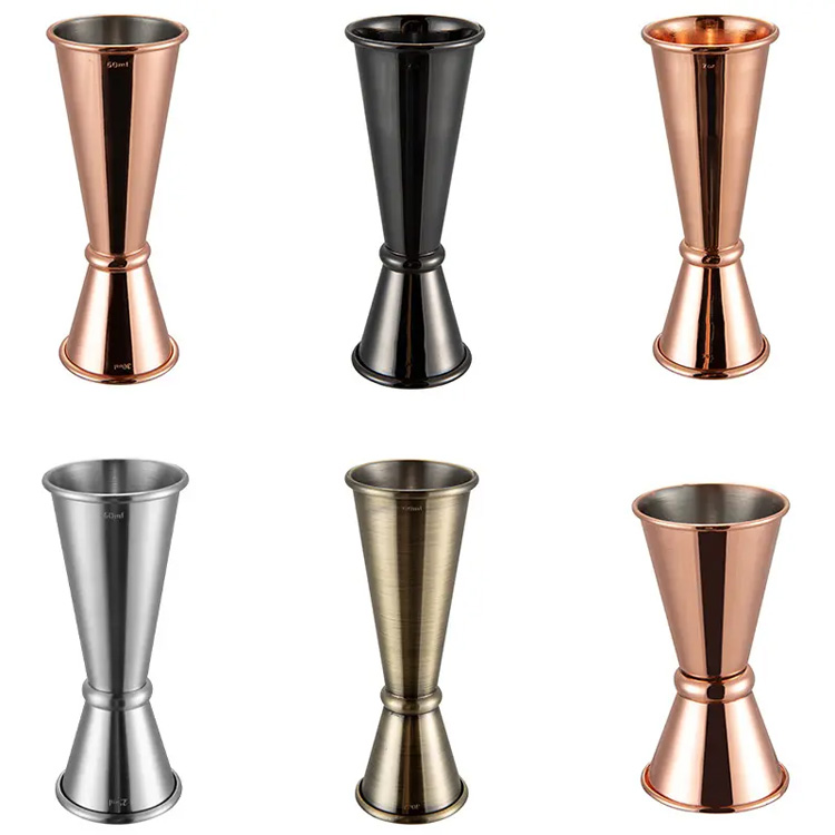 Premium Copper Silver 2Cl/4Cl Aço inoxidável Jigger duplo