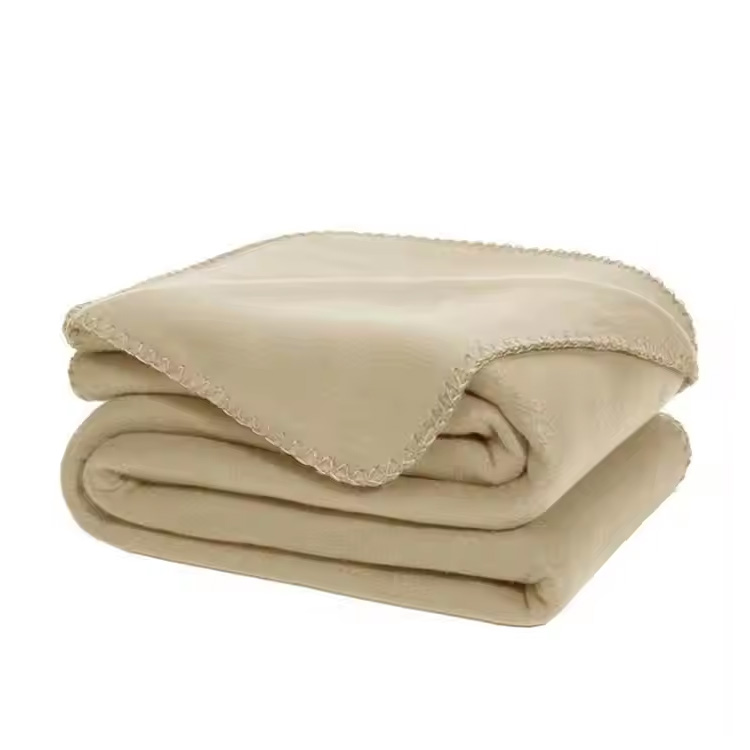 Promoção de cor de cor sólida borda macia com roupa de cama de lã de lã de lã