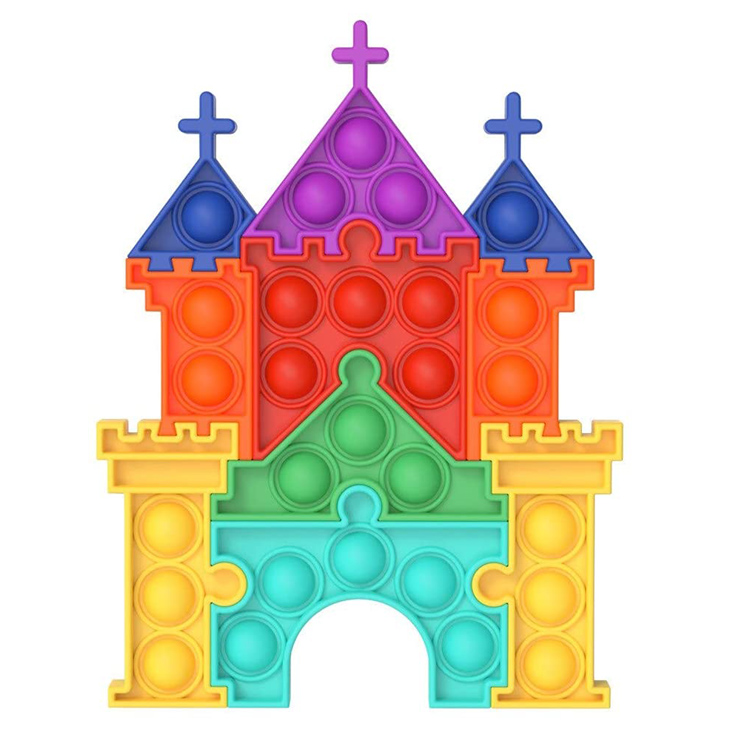 Quebra-cabeça de silicone Popper Castelo Fidget Brinquedo sensorial