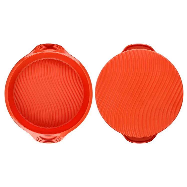 Assadeira de molde de bolo redondo de silicone Pan de assadeira