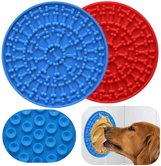 Alimentador lento Almofada para lamber para animais de estimação Banho de silicone para lamber para cães