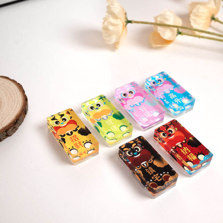 Adesivo magnético de geladeira de tijolo acrílico com ímã macio