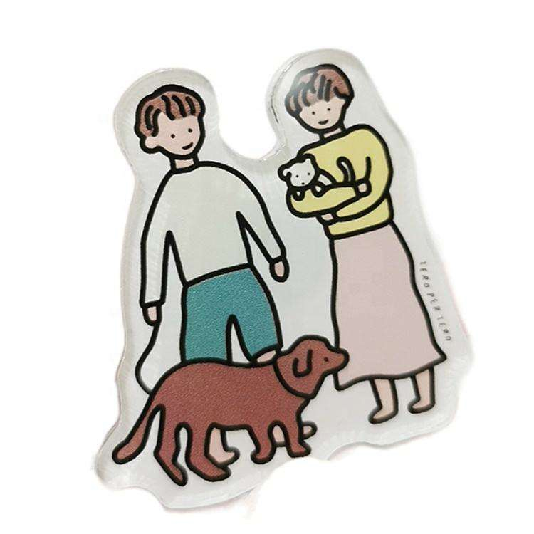 Adesivos magnéticos acrílicos criativos para geladeira com transparência