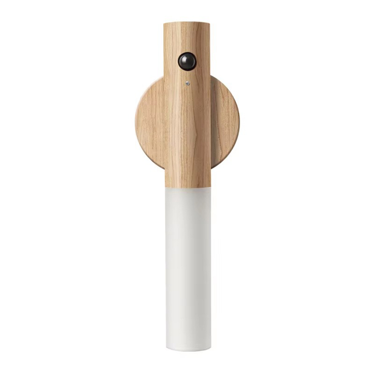 Candeeiro de mesa multiuso com luz noturna de madeira para carregamento USB