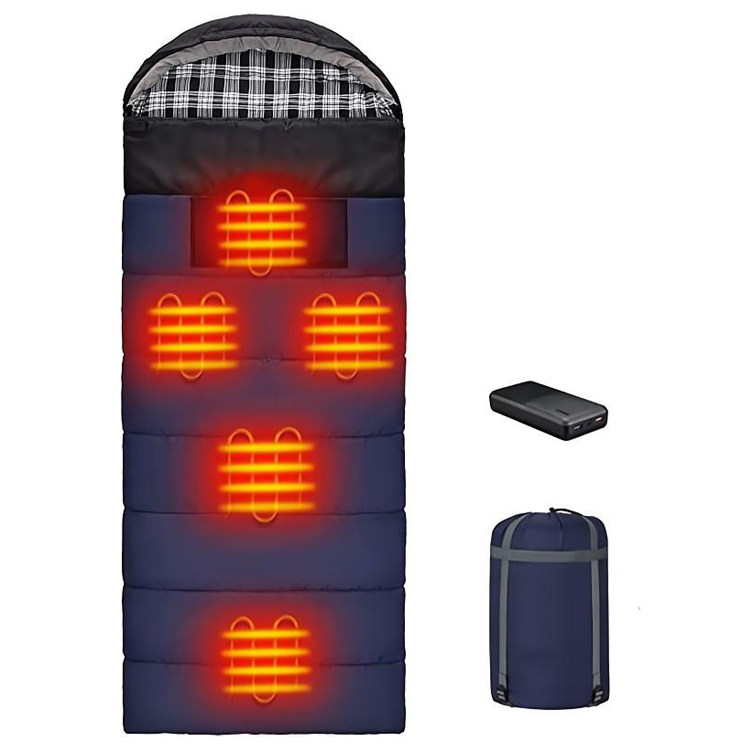 Almofadas de aquecimento à prova d'água para acampamento aquecidas por USB Saco de dormir